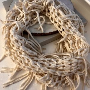 White Woven Infinity Scarf